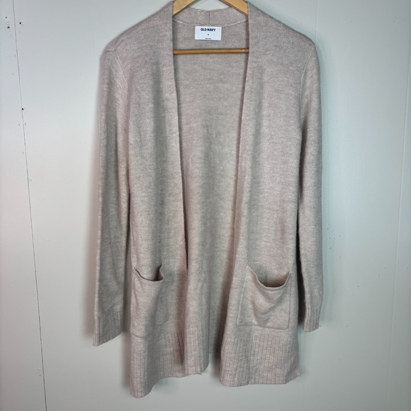 Old Navy Sweaters - Old Navy Cardigan XS Beige Longline Open-Front Sweater Pockets Women's